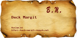 Beck Margit névjegykártya